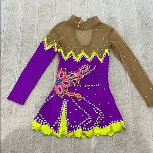 Purple and Yellow Sequin Dance Costume